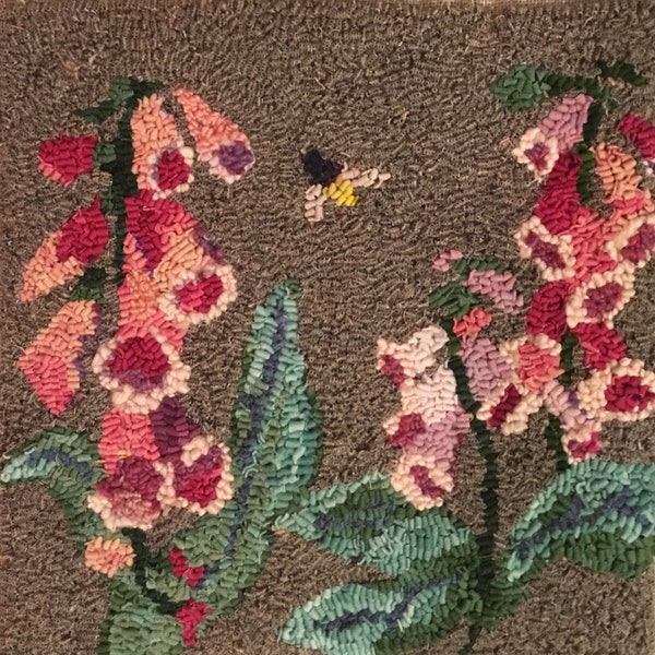 Rug Hooking Pattern Foxgloves