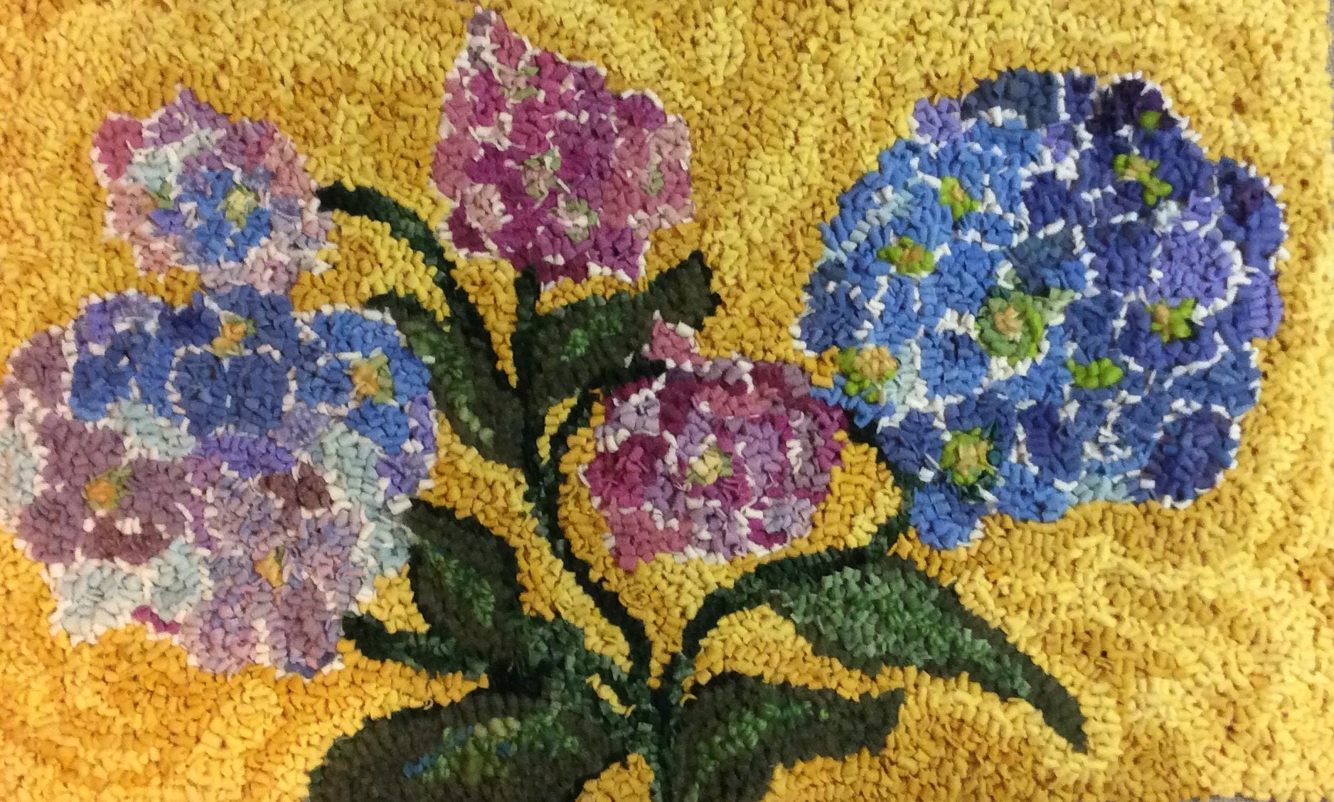 Rug Hooking Pattern Hydrangea Etsy