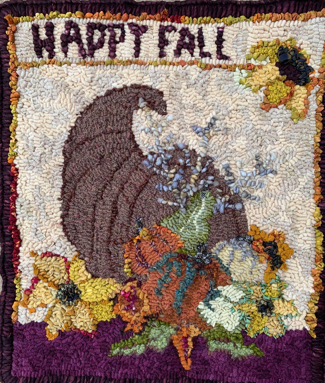 Hooked Rug Pattern Happy Fall - Etsy