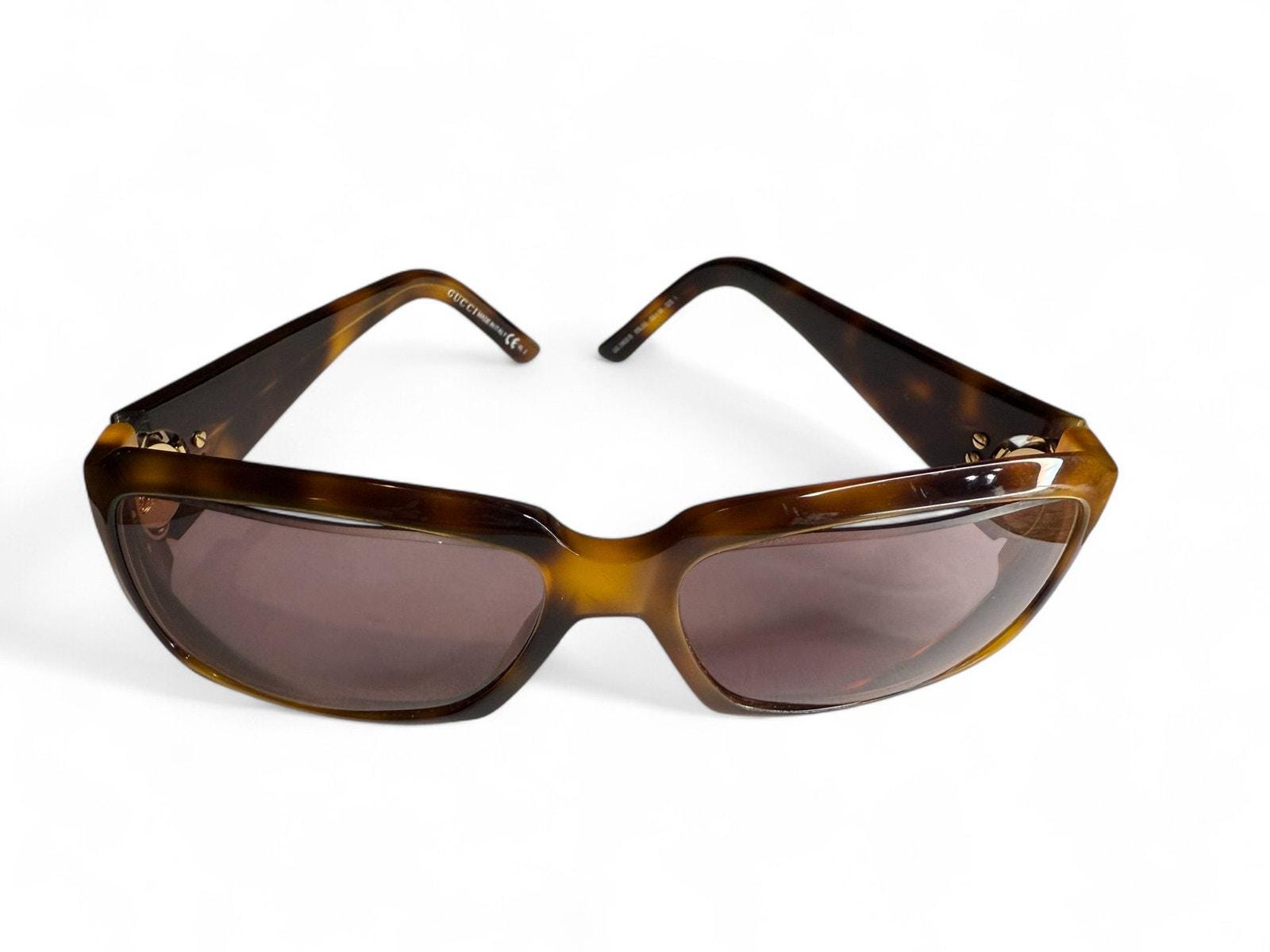 GUCCI GG 3103 Logo Square Tortoise Shell Sunglasses Vintage 