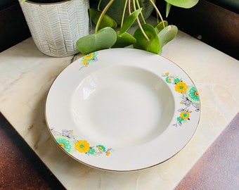 Vintage floral Burslem England dinner plates, set of 5