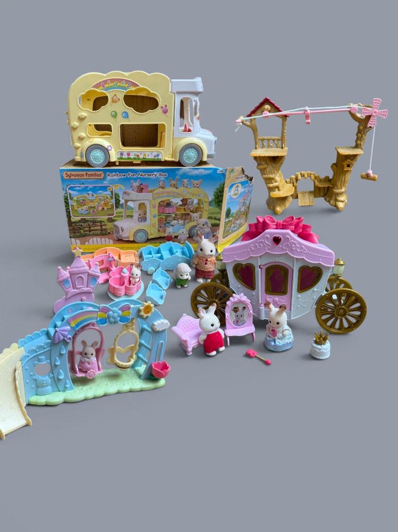Sylvanian familjepaket - buss, vagn och gungor bild 1