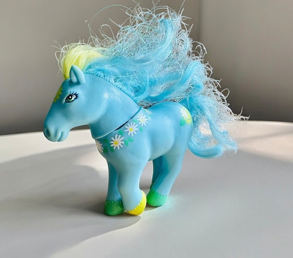 Vintage 1984 Mommy Sunrise My Little Pony Lanard Toy, Teal