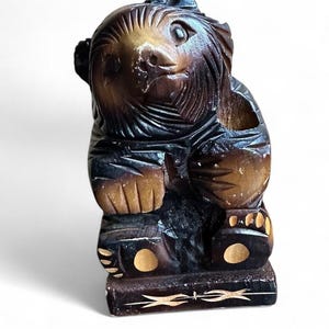 Vintage Japanese Hokkaido Wood Carved Bear