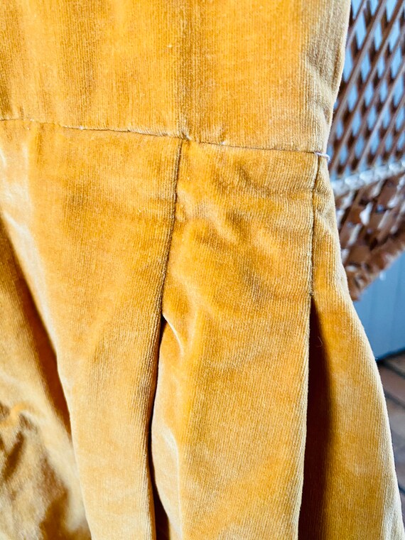 Handmade Vintage Mustard Velvet Dress - image 9