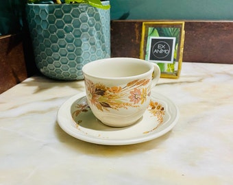 Vintage Poole Pottery - Summer Glory, Coffee Cup / Saucer, 1970’s / Retro