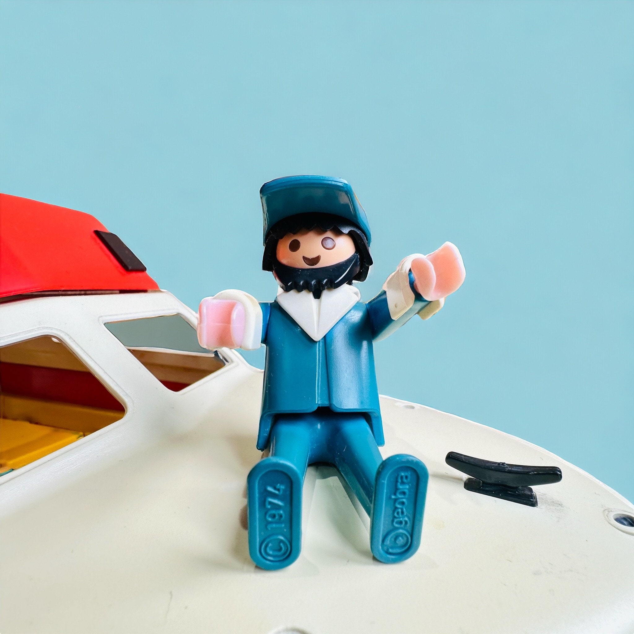 Figurine Playmobil Plongeur Homme Grenouille Vintage - Modèle Ancien, Occasion