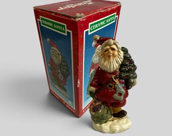 Vintage Jaeger Ceramic Santa Figurine Item 51520 with Original Box