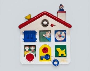 Vintage Activity centre / Busy Board - Toddler toy