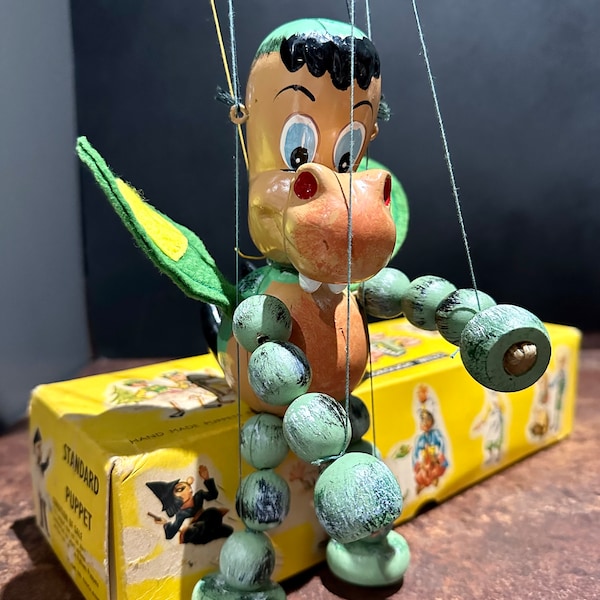 Vintage Baby Dragon Pelham puppet, boxed