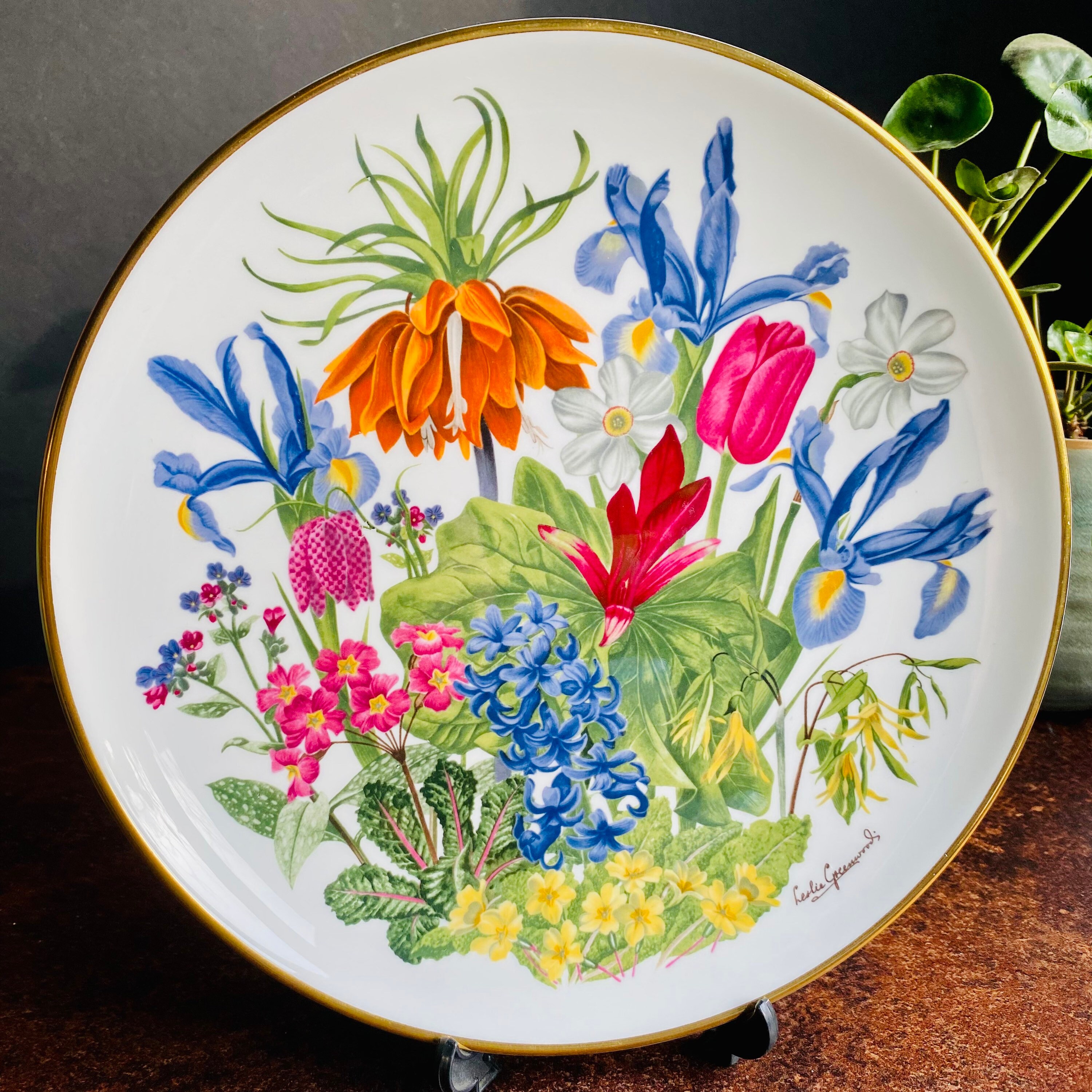Vintage 1977 - RHS - Flower of the Year Plate - April - Franklin