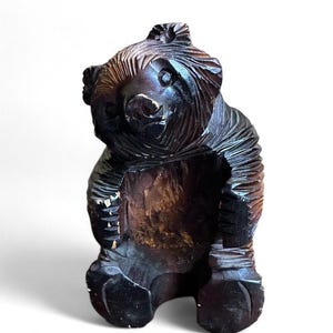 Vintage Japanese Hokkaido Wood Carved Bear