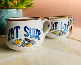 Vintage Kitchenware, retro Hot Soup Cup / Mug / Bowl