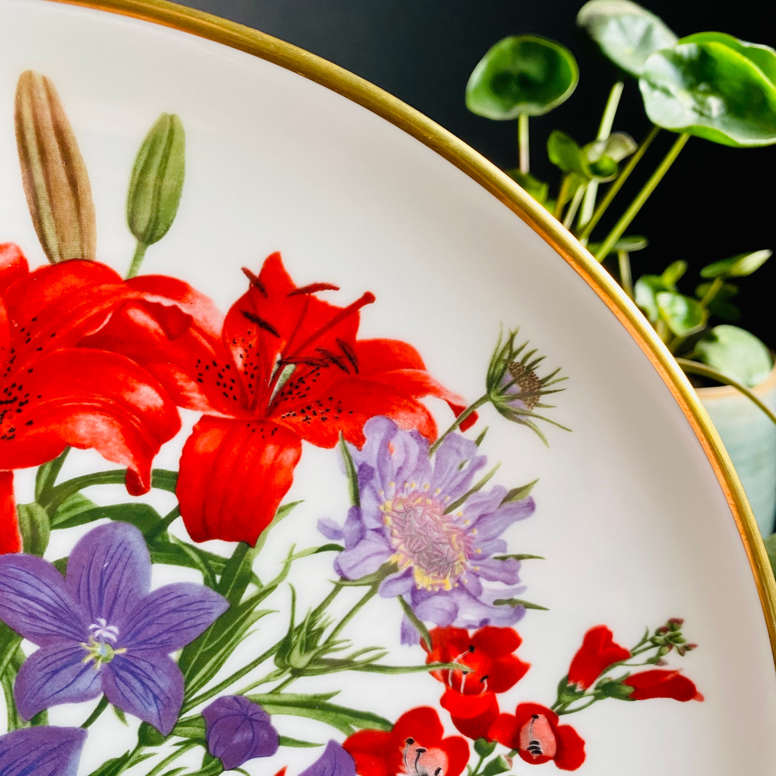 Vintage 1978 - RHS - Flower of the Year Plate - July - Franklin