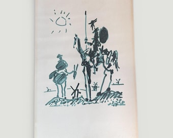 Vintage Pablo Picasso - Don Quixote - Lithography - Johannot paper - Signed and dated on plate 11.8.55