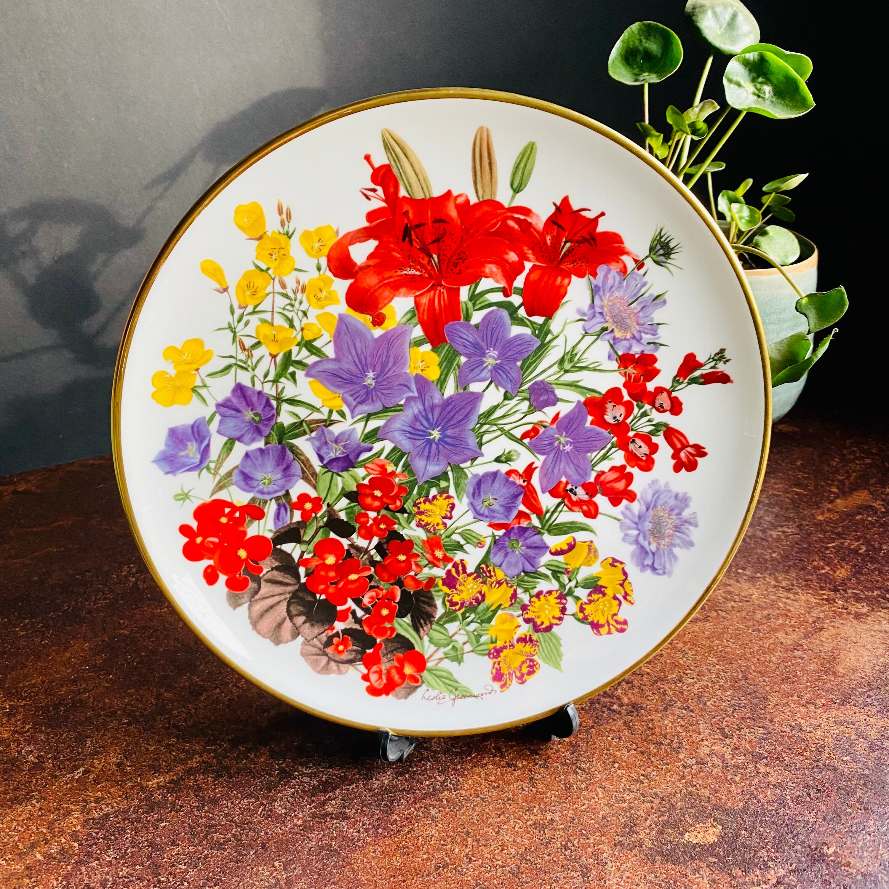 Vintage 1978 - RHS - Flower of the Year Plate - July - Franklin