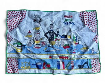 Vintage Dessin Depose Linen / Handkerchief / textiles