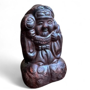 Vintage Japanese Daikokuten / Daikoku folk art figure : Wealth / prosperity / good fortune