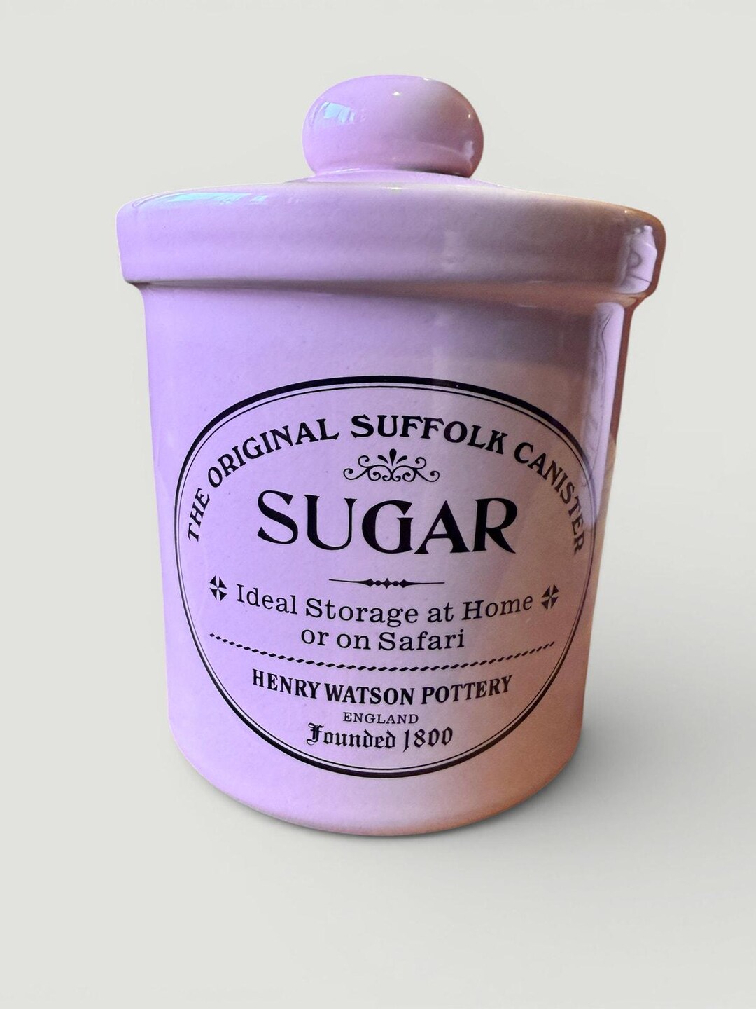 Henry Watson Sugar Storage Jar - Rare Pink Glaze - Original