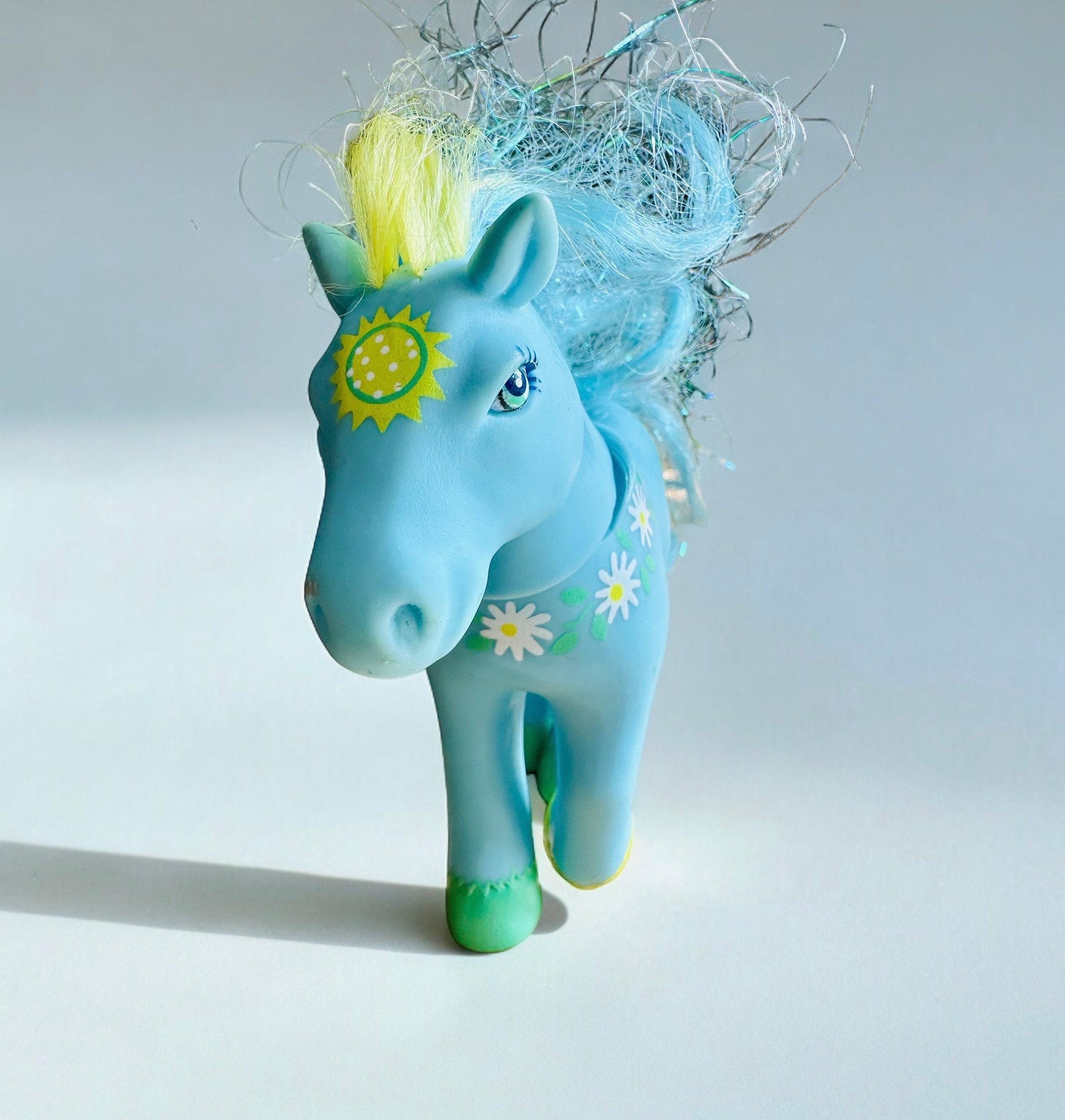 Vintage 1984 Mommy Sunrise My Little Pony Lanard Toy, Teal