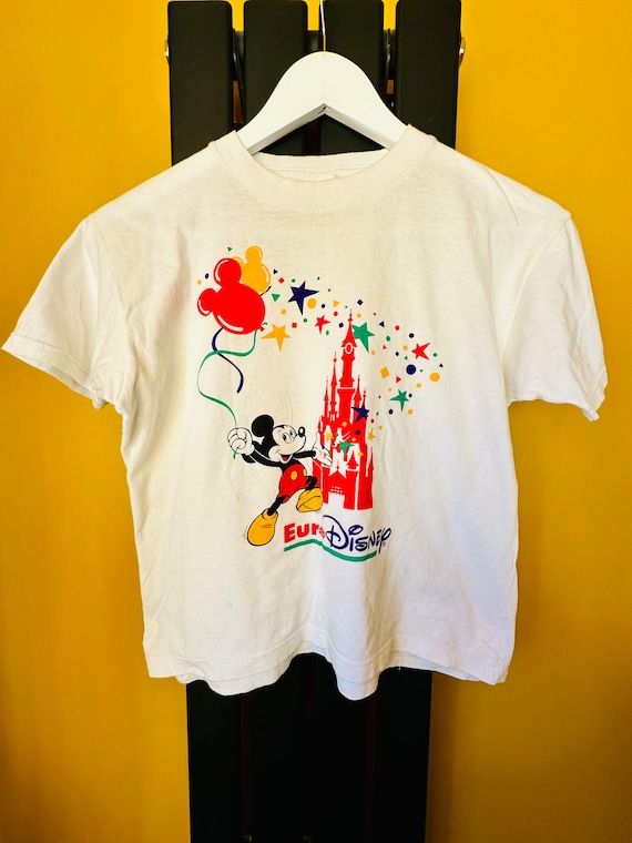 DISNEY Magic Kingdom 90s ヴィンテージ Tシャツ L Vintage 90's Euro Disney T Shirt, Magic Kingdom - Etsy