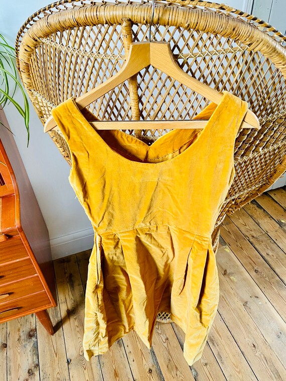 Handmade Vintage Mustard Velvet Dress - image 6