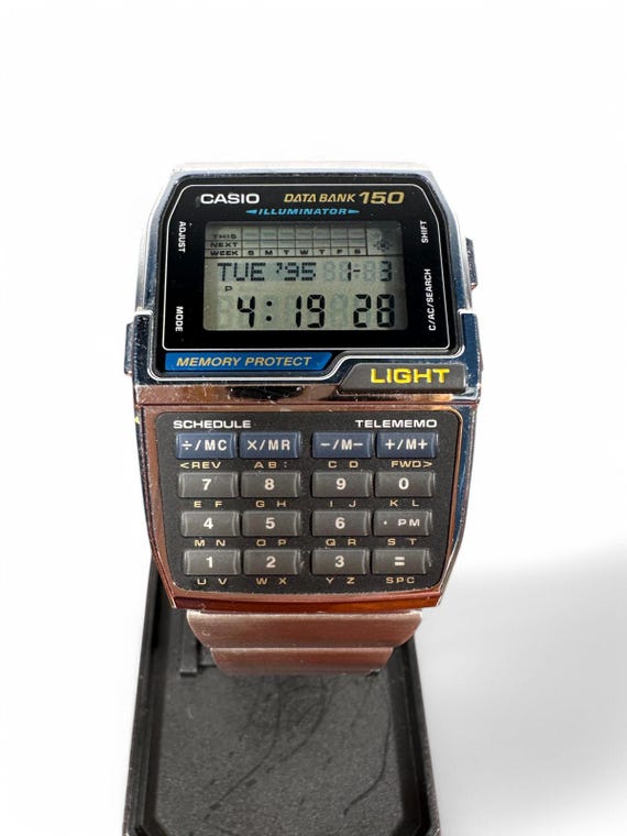 CASIO DATA BANK 150 ILLUMINATOR 腕時計 vintage CASIO Calculator data bank 150 DBC-1500 1477 LCD