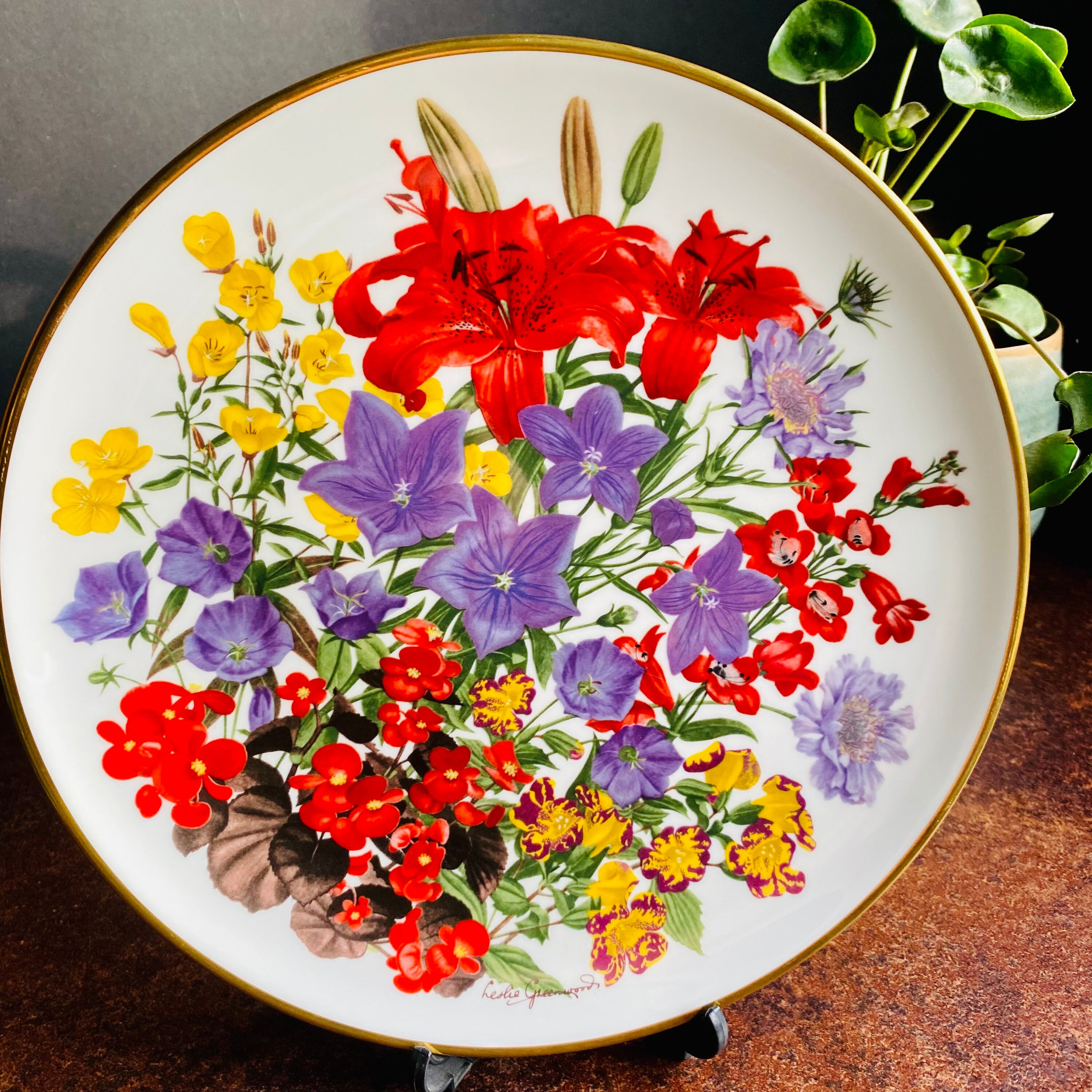 Vintage 1978 - RHS - Flower of the Year Plate - July - Franklin