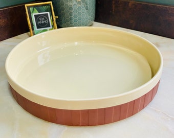 Rare Vintage Hornsea Cinnamon, Large Flan Dish, 1980’s / Retro