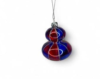 large colourful glass hand blown Christmas decoration / bauble