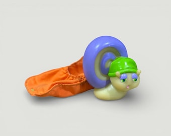 Vintage 1986 Glo Snail / Glo Worm - Playskool - including original sleeping bag