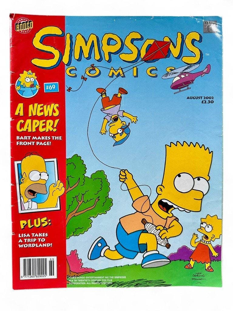 Simpsons Comic August 2002 Issue 69 - Etsy