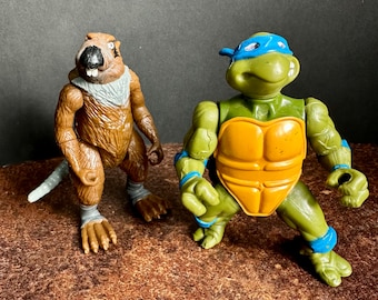 Vintage TMNT McDonald's Toys: Leonardo & Splinter (1988)