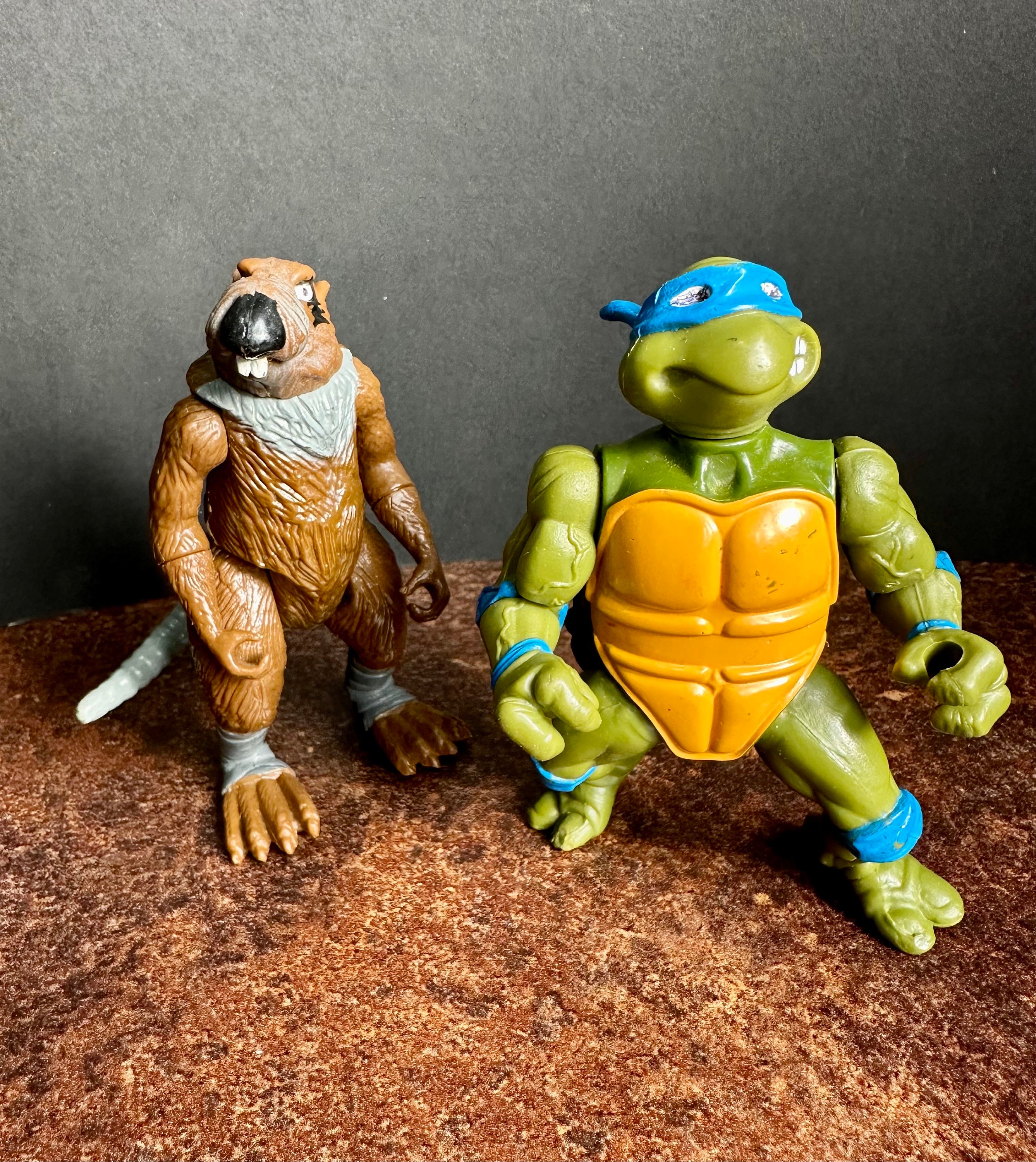 Pair of Vintage Toys 1988 Teenage Mutunat Ninja Turtles TMNT Leonardo Hardhead and Splinter the Rat Etsy