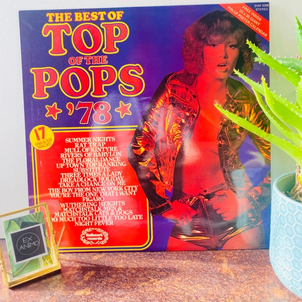 Vintage 12” vinyl record, The Best of Top of The Pops, 1978, Retro, SHM 3006. Including original poster