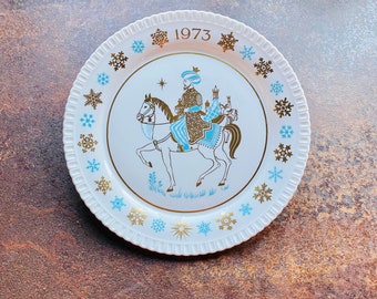 Vintage Spode Christmas Plate, 1973, Three Kings, forth in series
