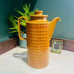 Vintage Hornsea Saffron Tall Coffee Pot, 1970&#39;s Retro
