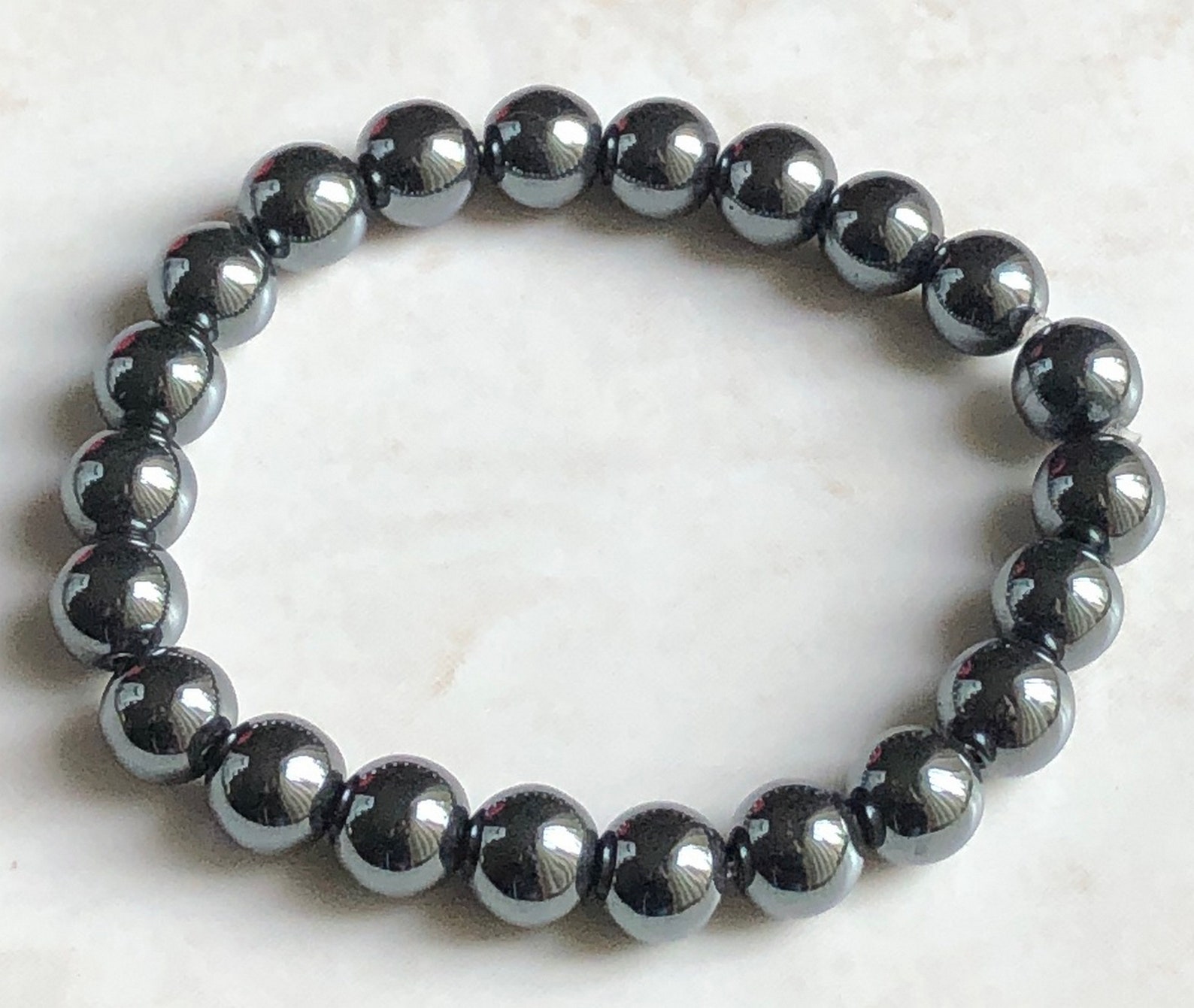 Genuine Hematite Bracelet Healing Gemstones Hippie Unisex Etsy