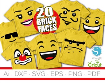 20 Brick heads digital SVG, dxf, png, Ai, eps, PDF for cricut and silhouette