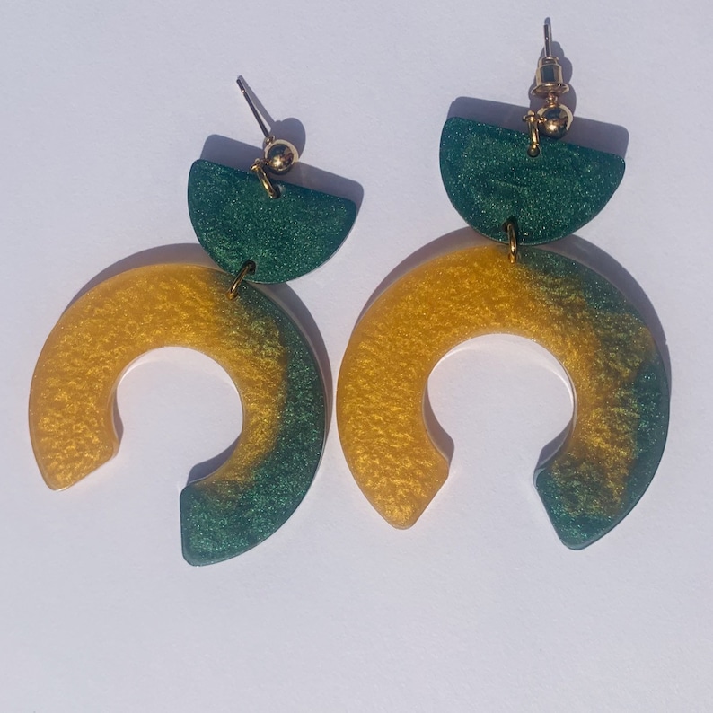Modern Geometric Handmade Resin Earrings