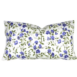 Blue Designer Pillow Covers in Laura Ashley Fabric Pop of Color Pillows for Cottagecore Room Decor 12 x 20 Pillow Cover Double Sided Pillow