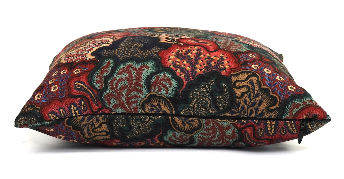 Deep Jewel Tone Pillow Covers Multi Color Floral Print Etsy