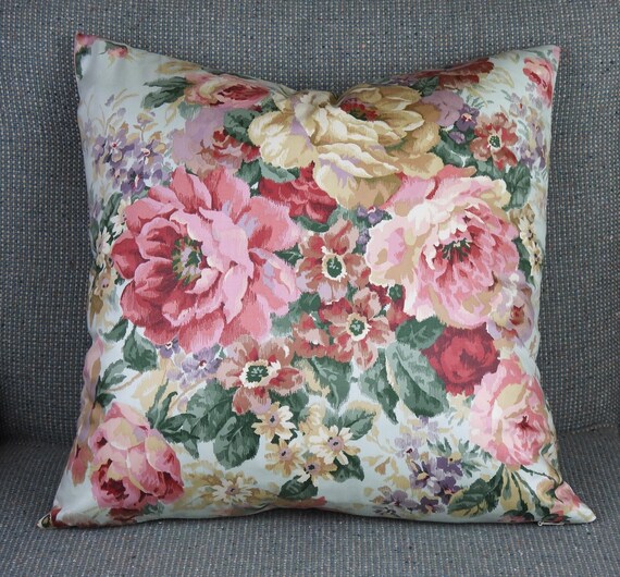 Bright Floral Pillow Covers Traditional Pillows French Country Pillows Pink and Green Pillows Colorful Pillows Teal Throw Pillows Etsy