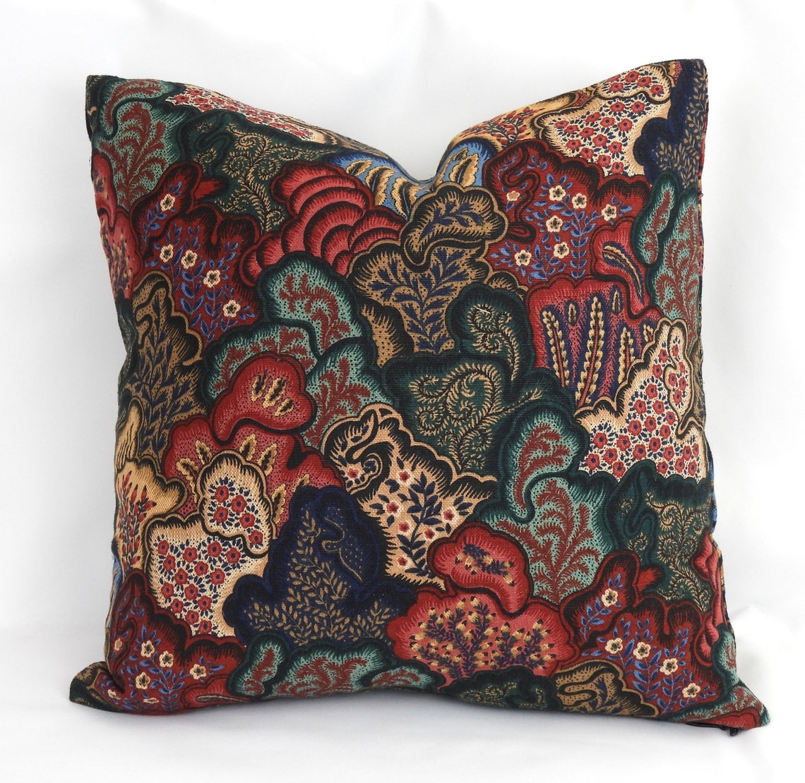 Deep Jewel Tone Pillow Covers Multi Color Floral Print Etsy