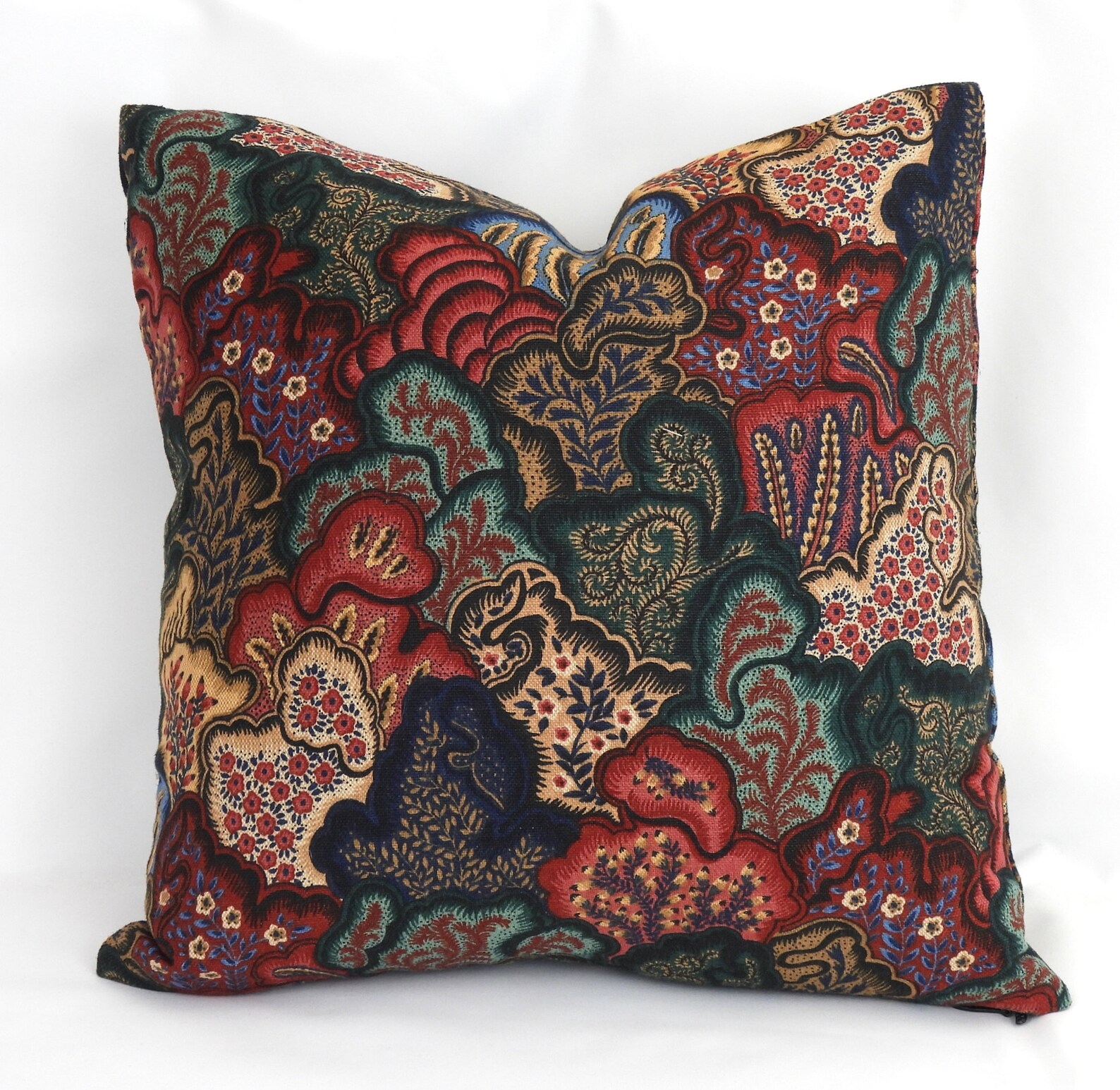 Deep Jewel Tone Pillow Covers Multi Color Floral Print Etsy