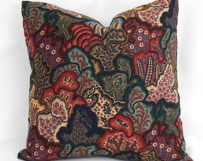 Deep Jewel Tone Pillow Covers Multi Color Floral Print Etsy