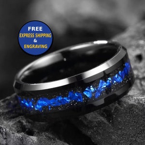Blue wedding band for her discount