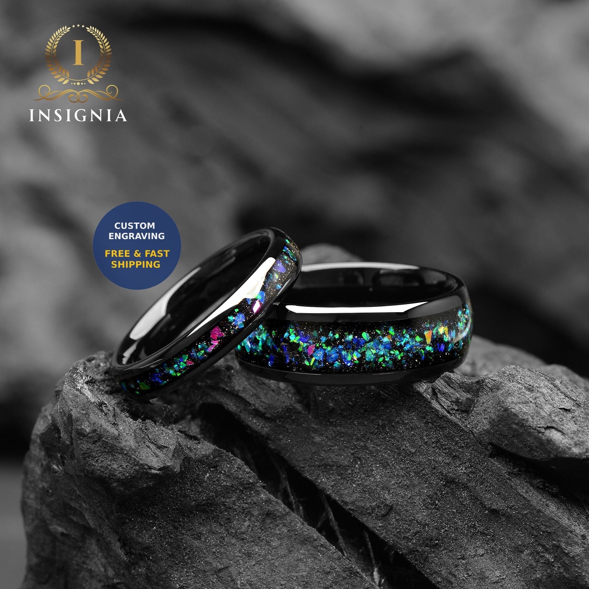 Cheap black deals wedding rings