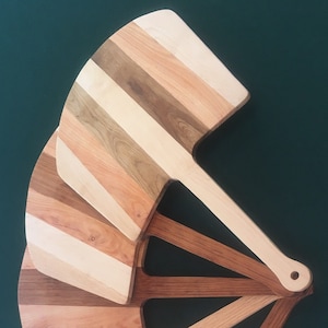 Handcrafted Mixed Hardwood PIZZA PEEL (PADDLE) or cutting board / Sustainably Sourced Wood