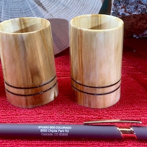 Handcrafted Aspen Wood 2oz WOOD SHOT GLASS (set of 4) / Sustainably Sourced Wood / Small Glasses
